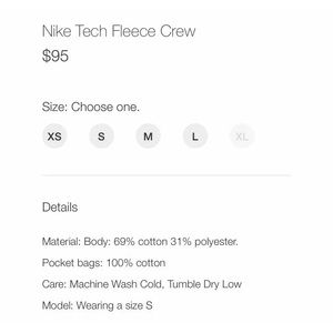 Nike Sweaters - Nike Tech Fleece Crew SoulCycle Nike Sweaters - Nike Tech Fleece Crew SoulCycle